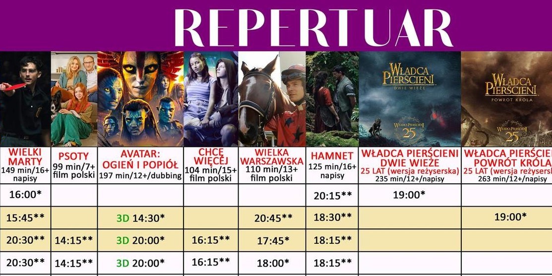 Repertuar kina „Klaps” do 12 lutego