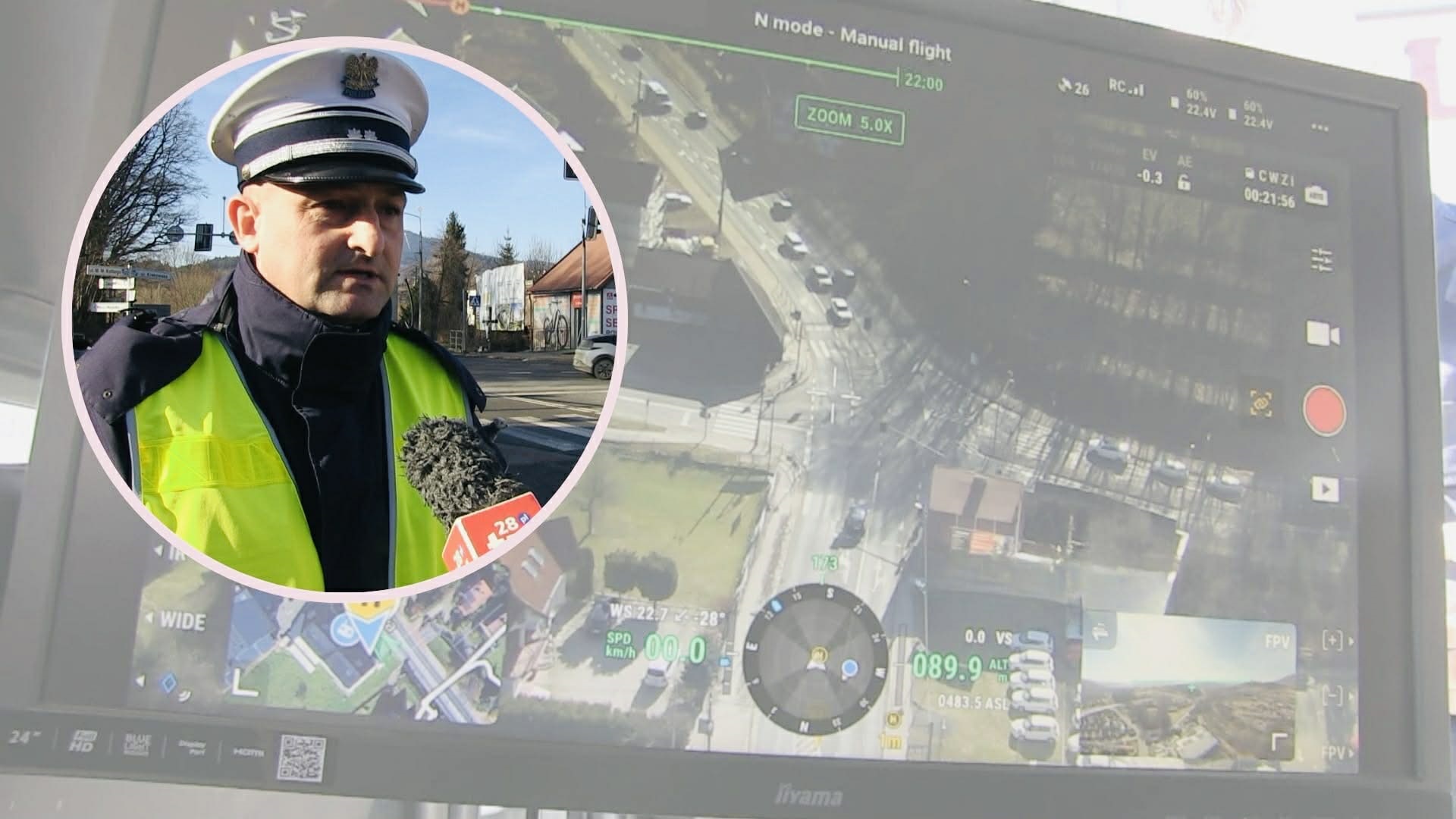 Cykliczna akcja limanowskiej drogówki. „Oku” policyjnego drona nie umknie choćby najmniejsze przewinienie