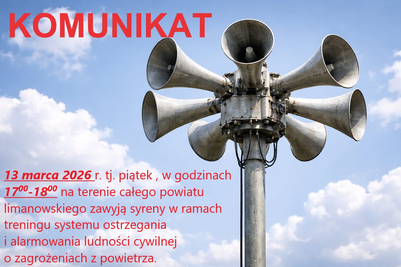 Trening systemu ostrzegania i alarmowania ludności cywilnej o zagrożeniach z powietrza