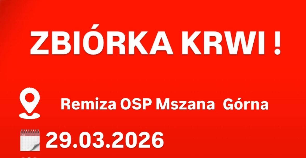 Druhowie OSP z Mszany Górnej organizują zbiórkę krwi