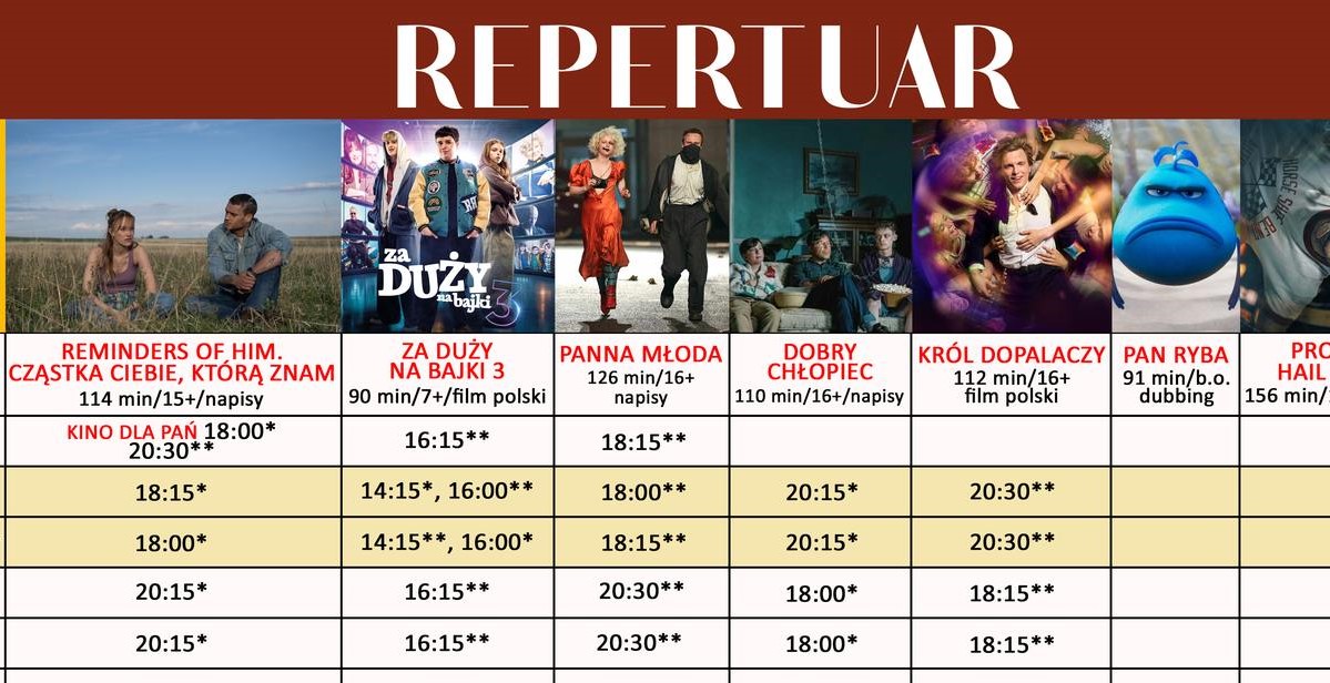 Repertuar kina „Klaps” do 26 marca