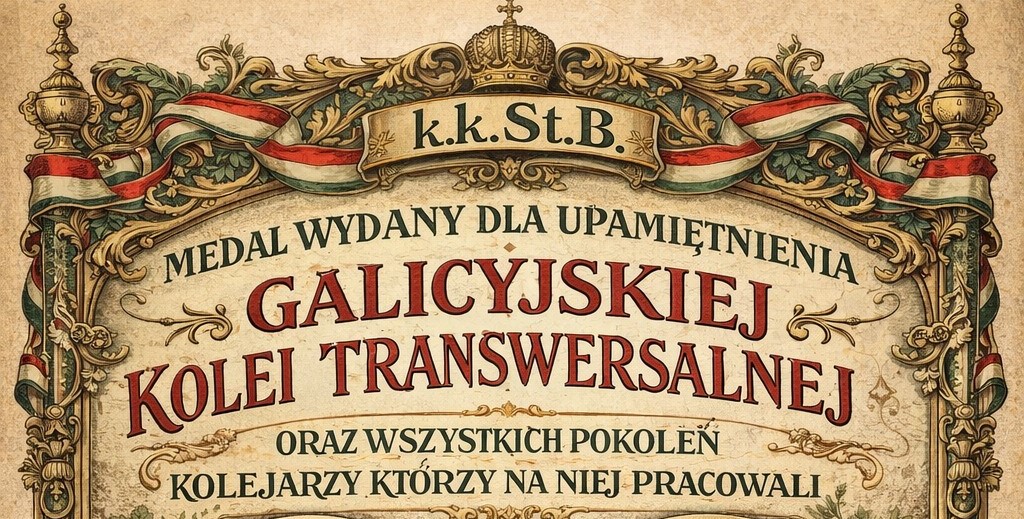 Medal upamiętniający kolejarzy i Galicyjską Kolej Transwersalną