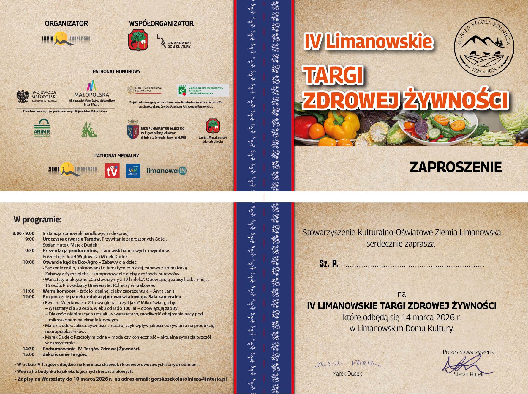 Zaproszenie na IV edycję Targów Zdrowej Żywności