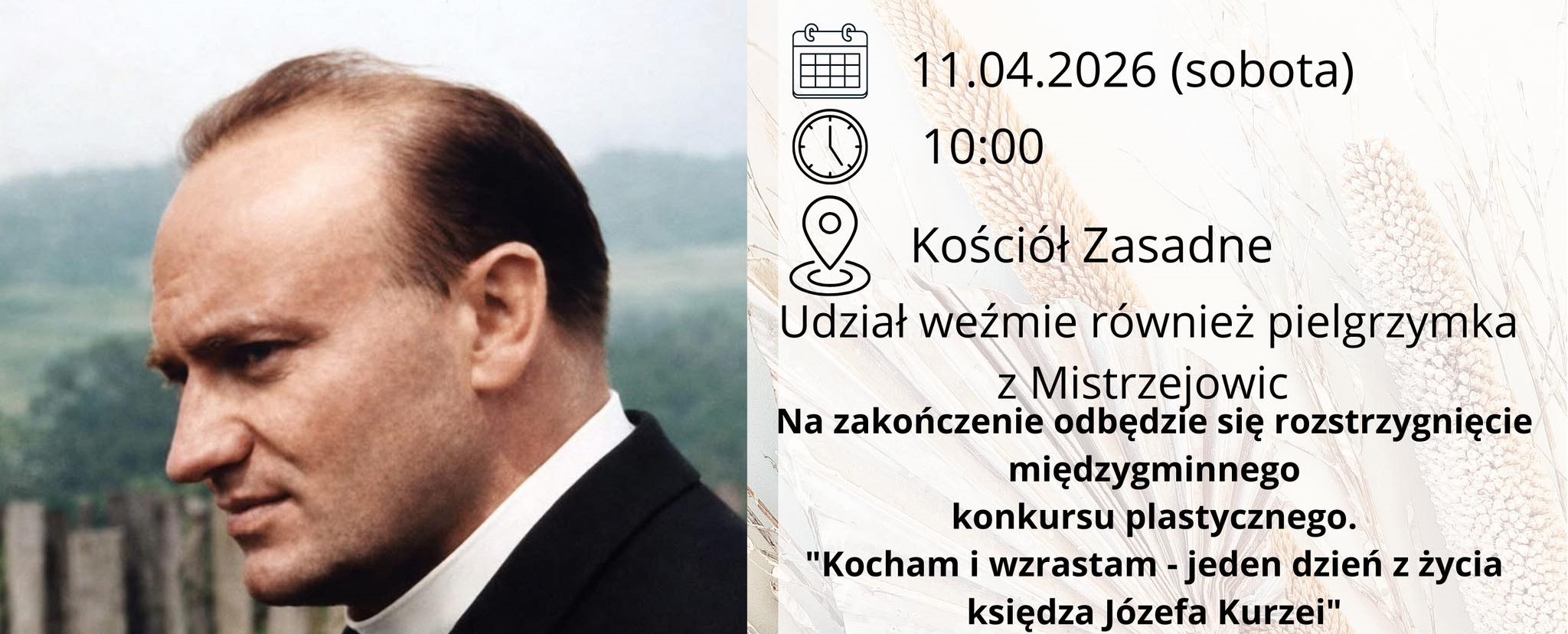 Zaproszenie na mszę św. w intencji Sługi Bożego ks. Józefa Kurzei