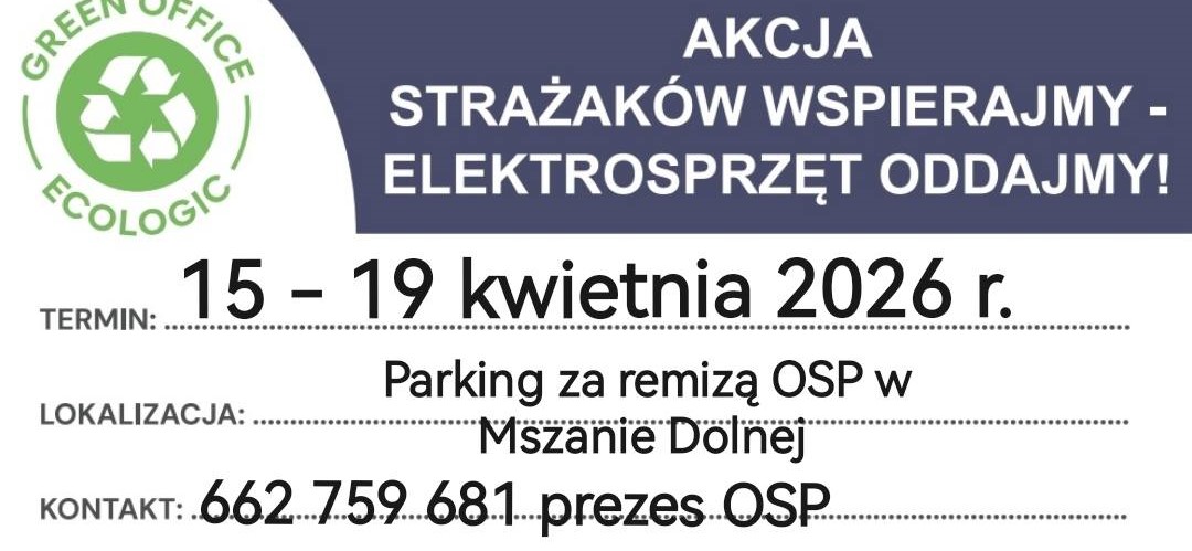 OSP Mszana Dolna organizuje zbiórkę elektrosprzętu