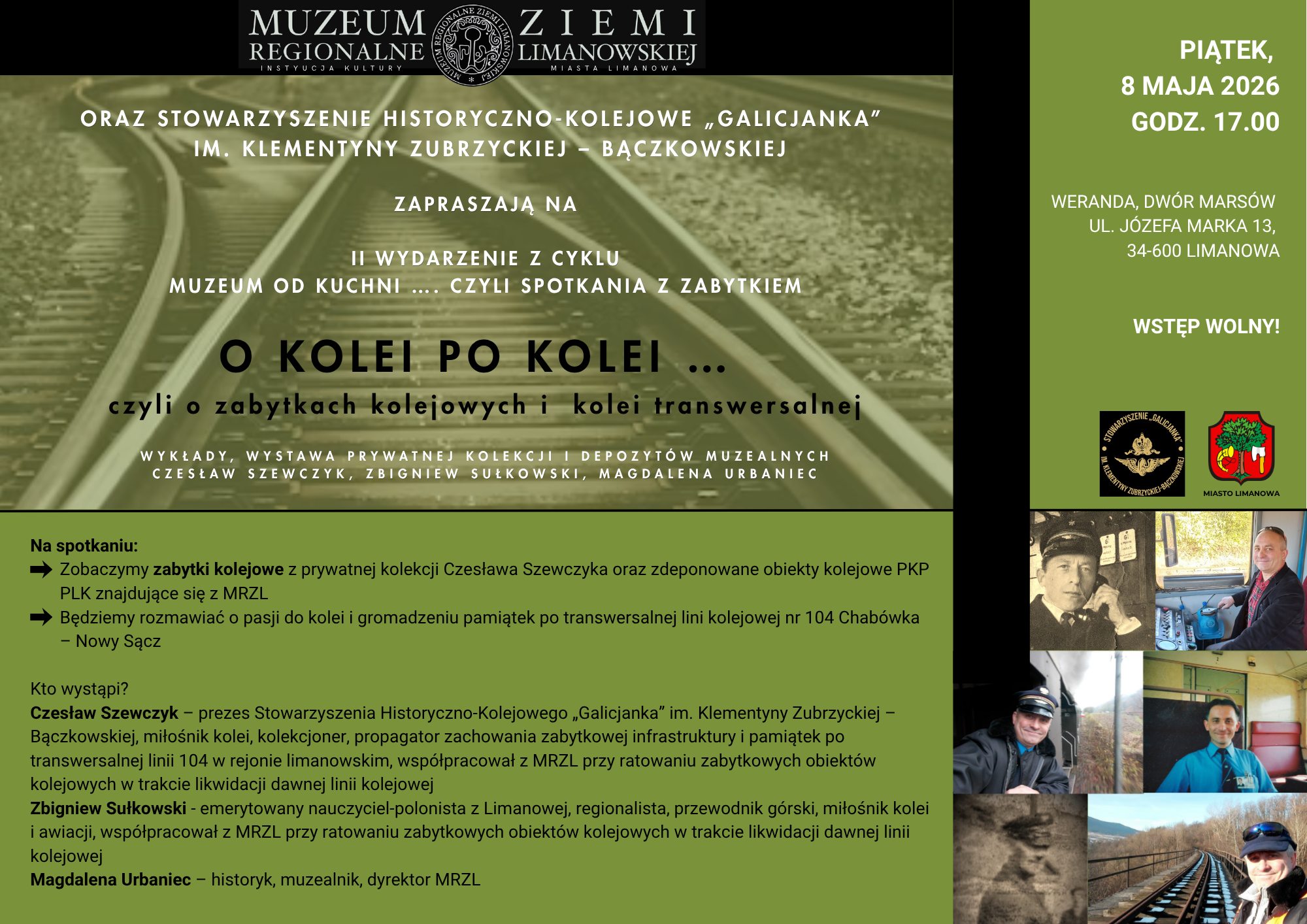 Zaproszenie na spotkanie pt. „O kolei po kolei… czyli o zabytkach kolejowych i kolei transwersalnej”