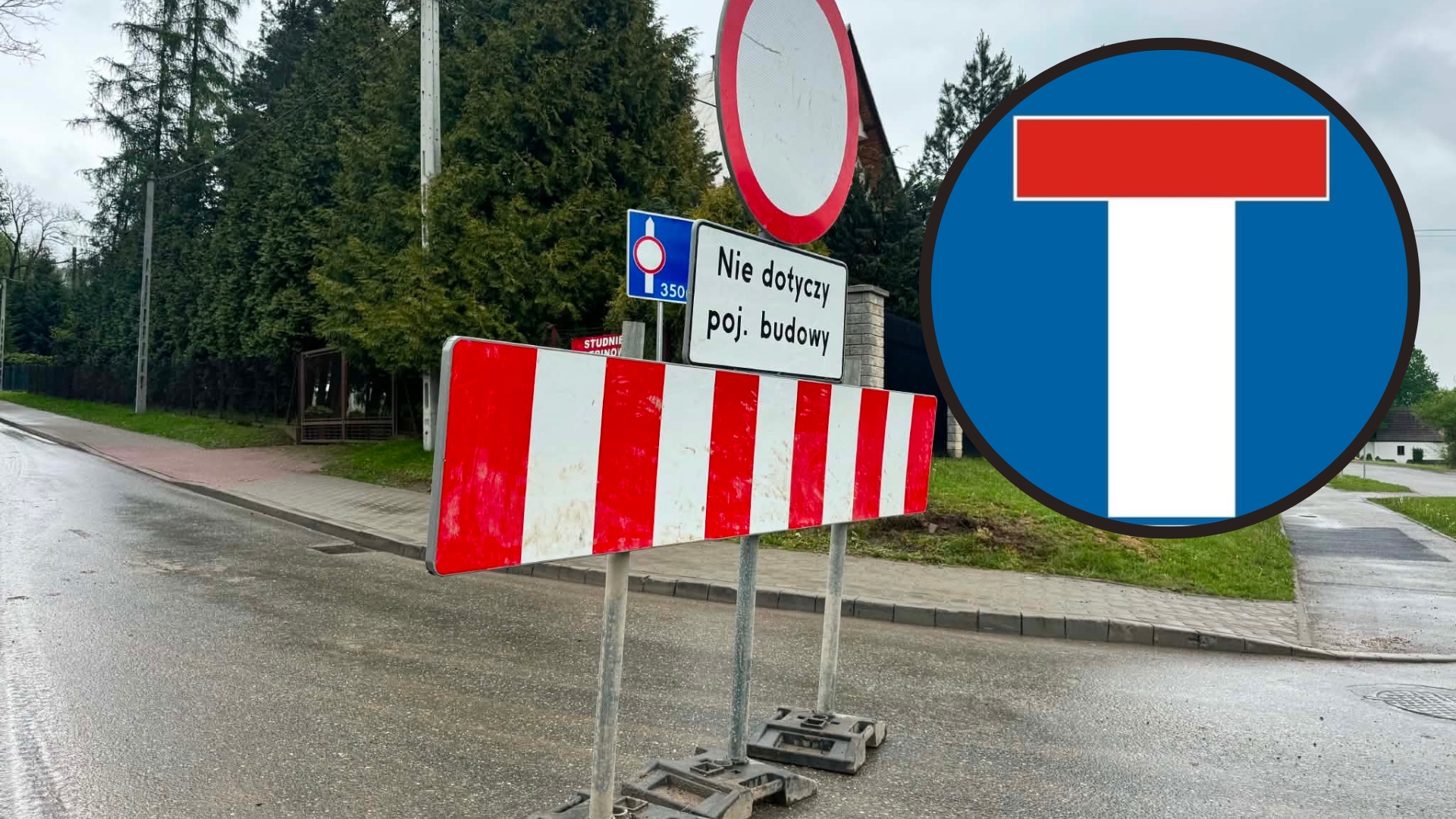 Zamknięcie ulicy Polnej. Zamiast znaku zakaz ruchu można w tym miejscu  postawić tablicę informacyjną „ślepa uliczka”