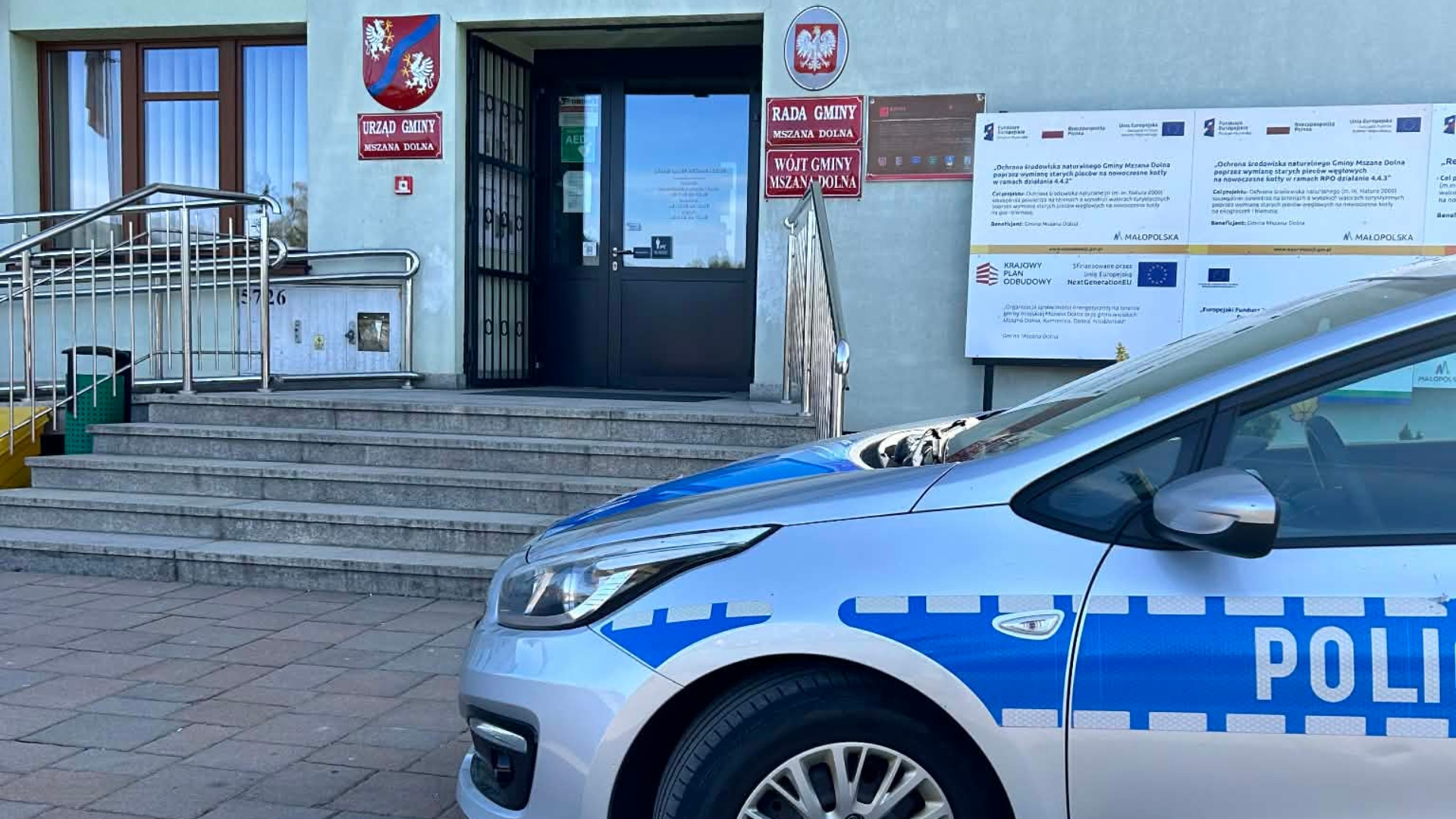 Interwencje policji w mszańskim urzędzie. Radny dopytuje o liczbę i charakter zgłoszeń