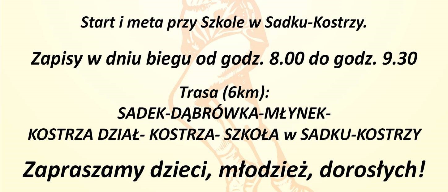 XIV Gminny Bieg i Gminne Zawody Nordic Walking. Start i meta w Sadku-Kostrzy