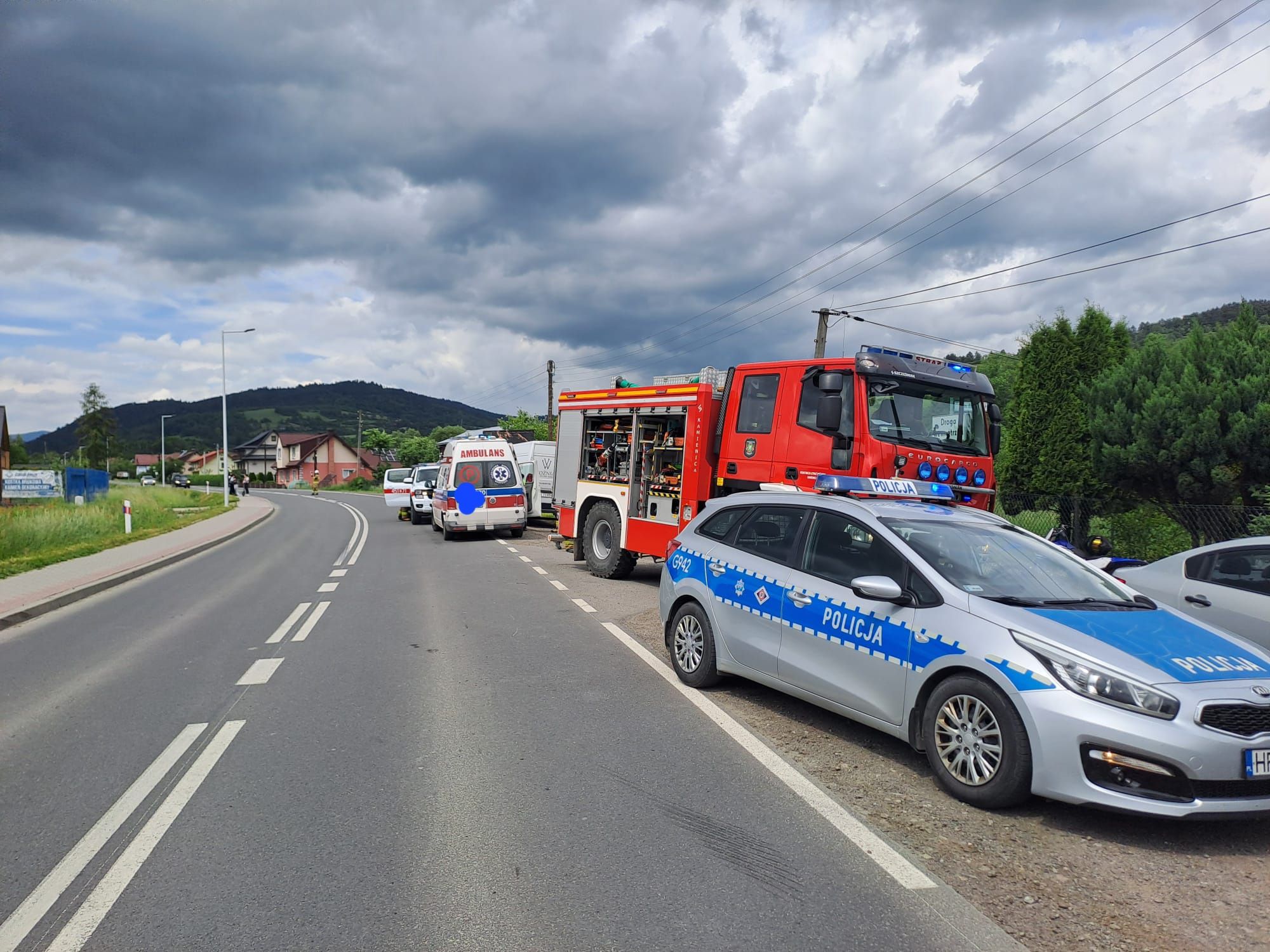 Kamienica. Zderzenie samochodu osobowego z motocyklem