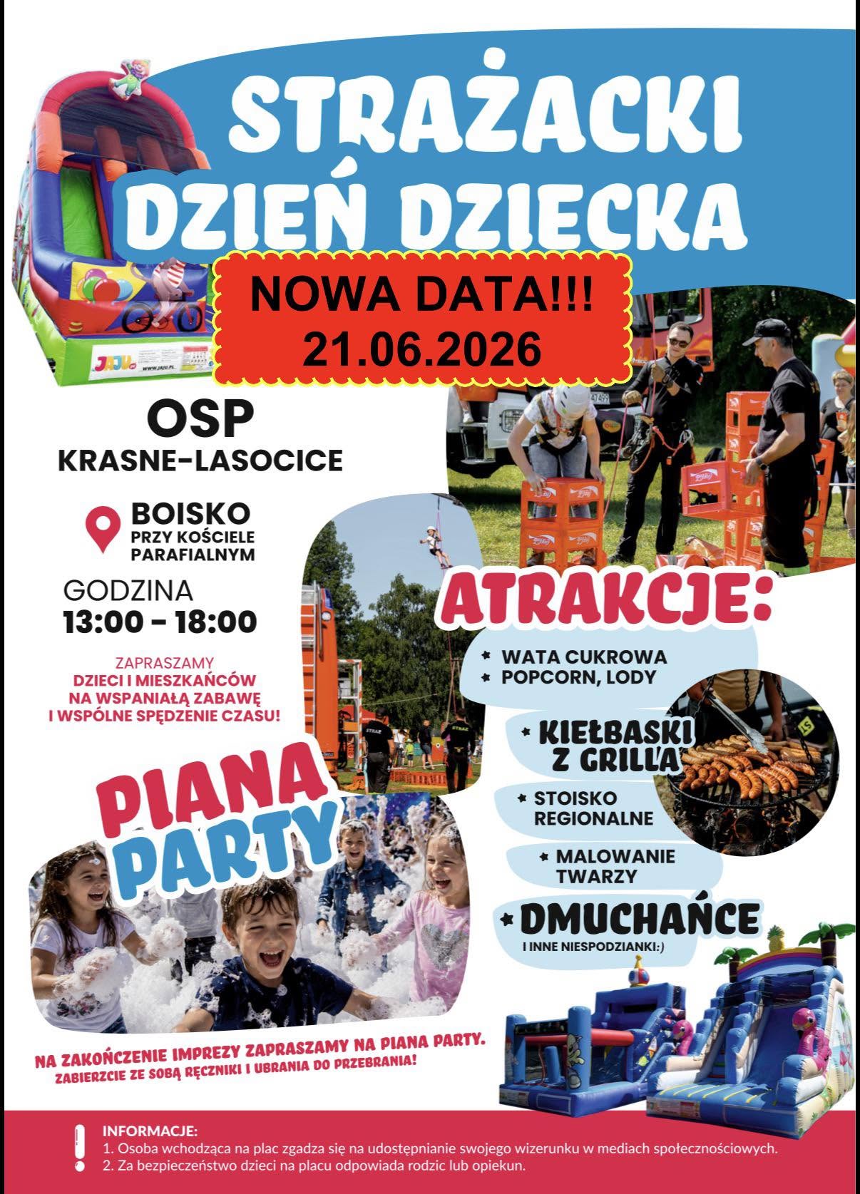 Krasne – Lasocice. Zaproszenie na Strażacki Dzień Dziecka