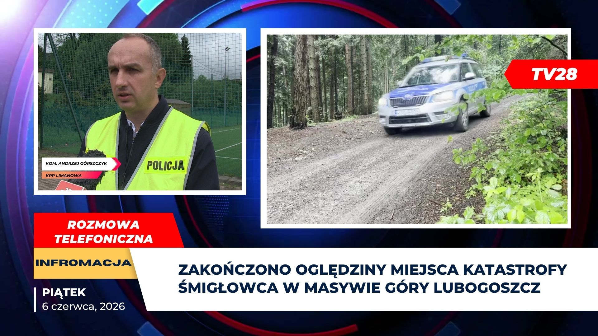 Zakończono oględziny miejsca katastrofy śmigłowca w masywie góry Lubogoszcz
