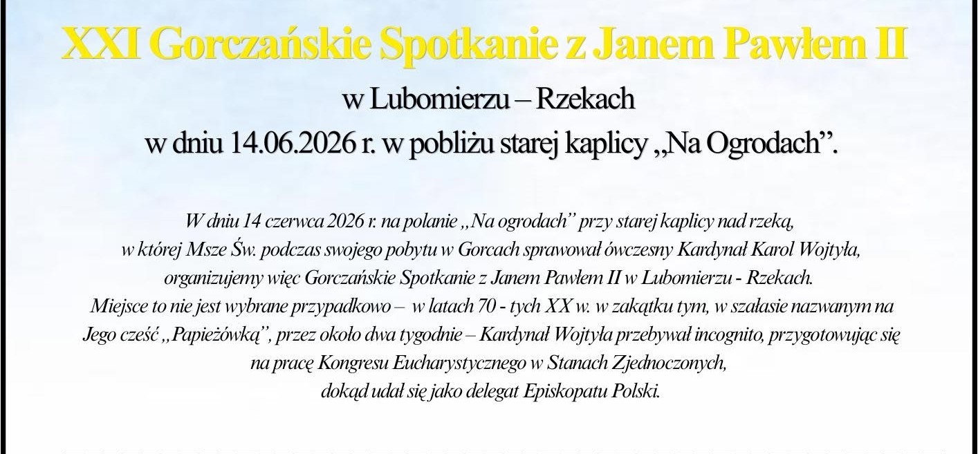 XXI Gorczańskie Spotkanie z Janem Pawłem II