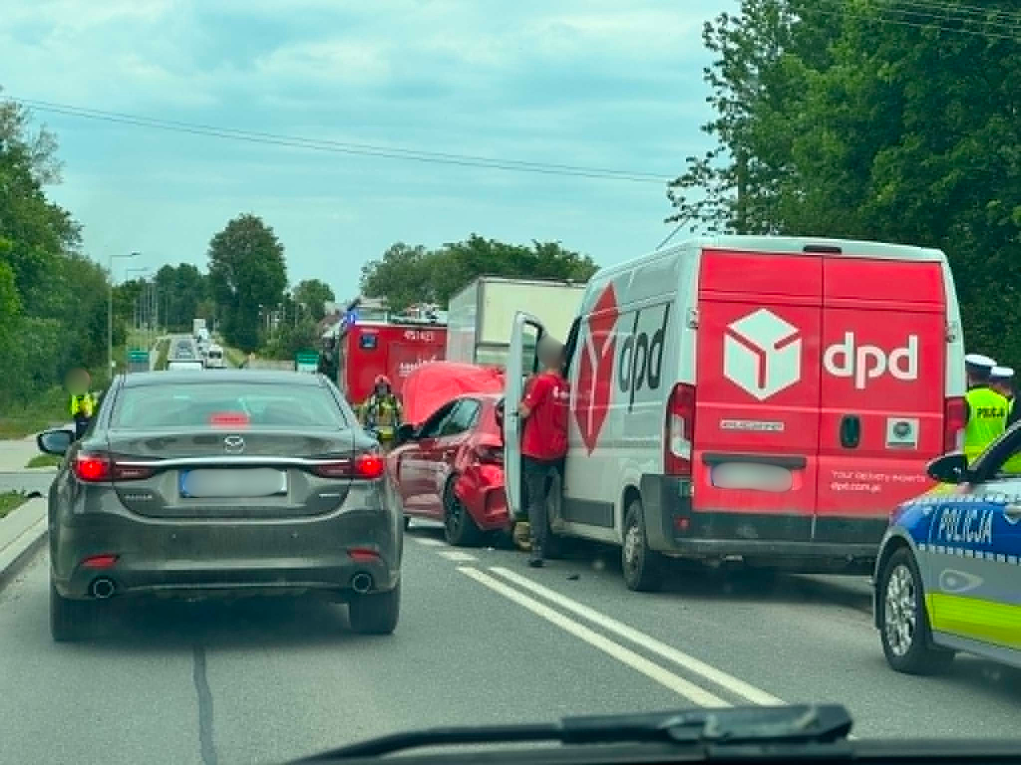 Zdarzenie drogowe na DK28 w Mordarce. Utrudnienia w ruchu