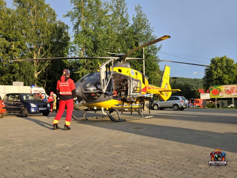 Skrzydlna. Wypadek na hulajnodze elektrycznej. Nastolatek śmigłowcem LPR przetransportowany do szpitala