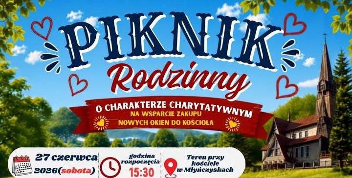 Zaproszenie na piknik rodzinny w Młyńczyskach