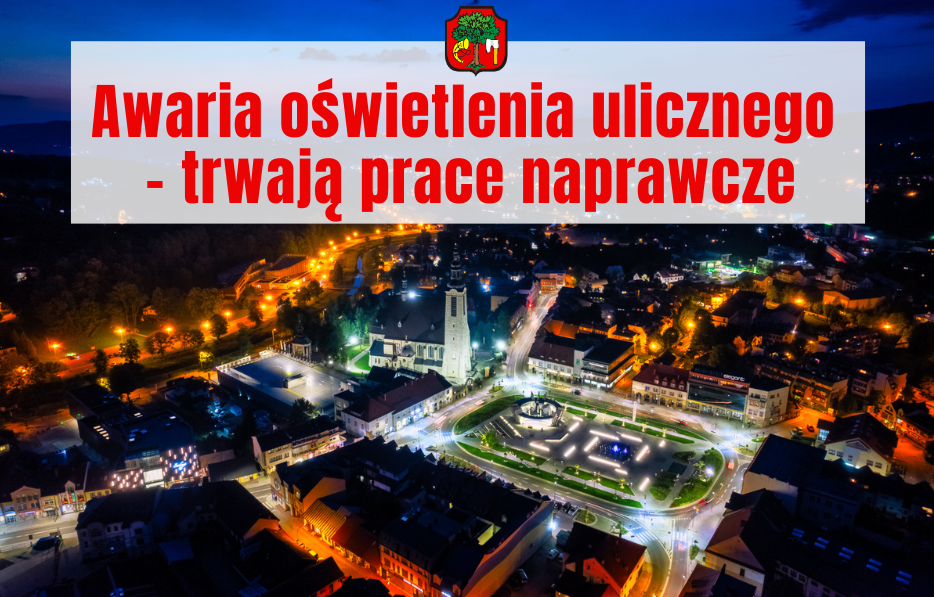Limanowa. Na kilku ulicach w mieście nie świecą latarnie. Trwa usuwanie awarii