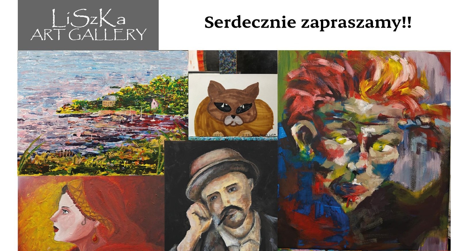 Zaproszenie na wernisaż wystawy prac uczniów pracowni Liszka Art Gallery
