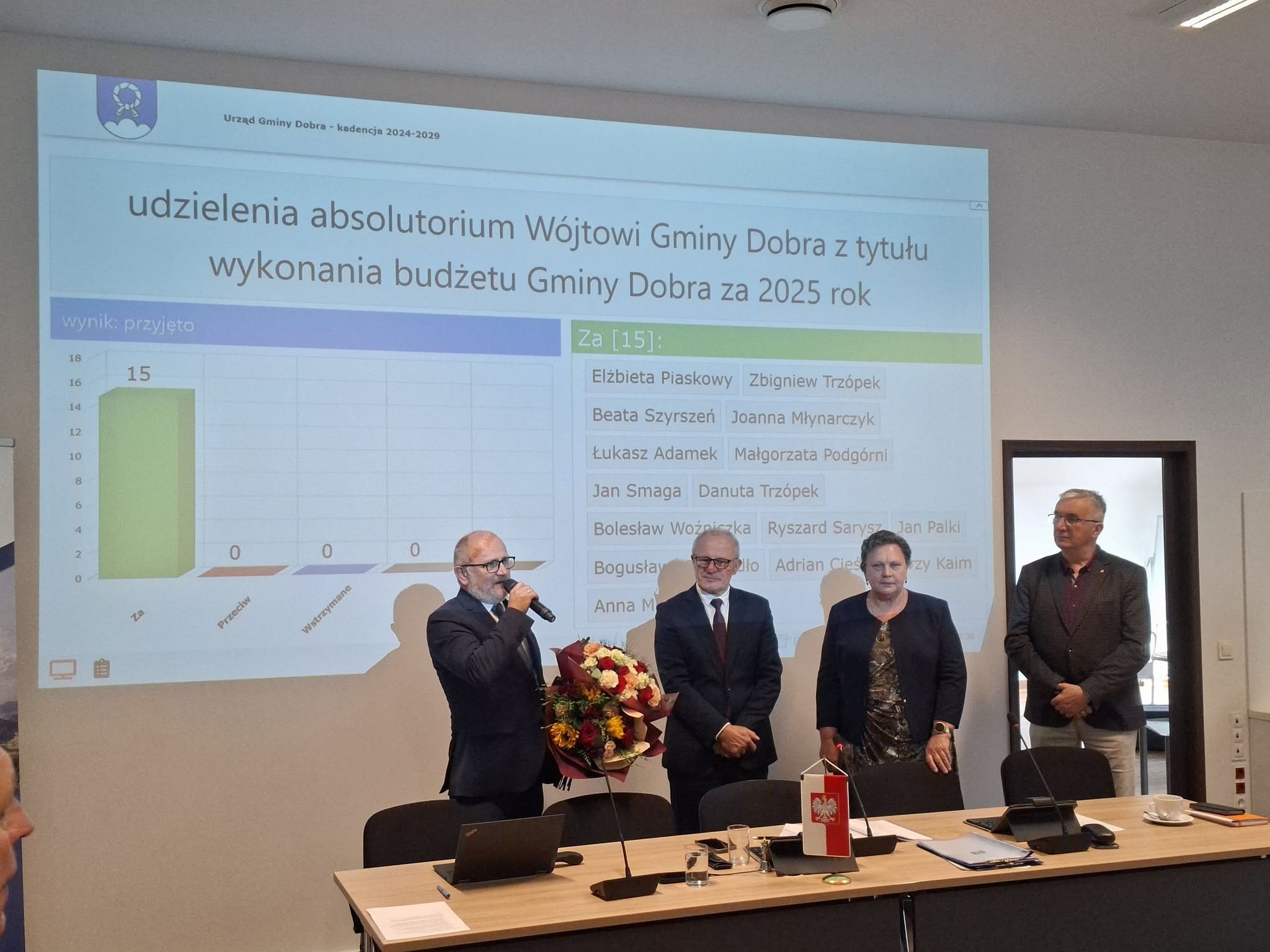 Jednogłośne wotum zaufania i absolutorium dla wójta Benedykta Węgrzyna