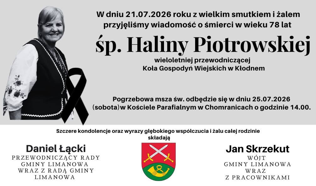 Zmarła Halina Piotrowska, wieloletnia przewodnicząca Koła Gospodyń Wiejskich w Kłodnem