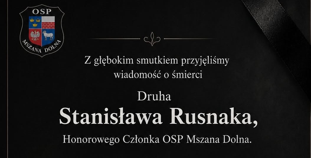 Druhowie OSP Mszana Dolna żegnają śp. Stanisława Rusnaka