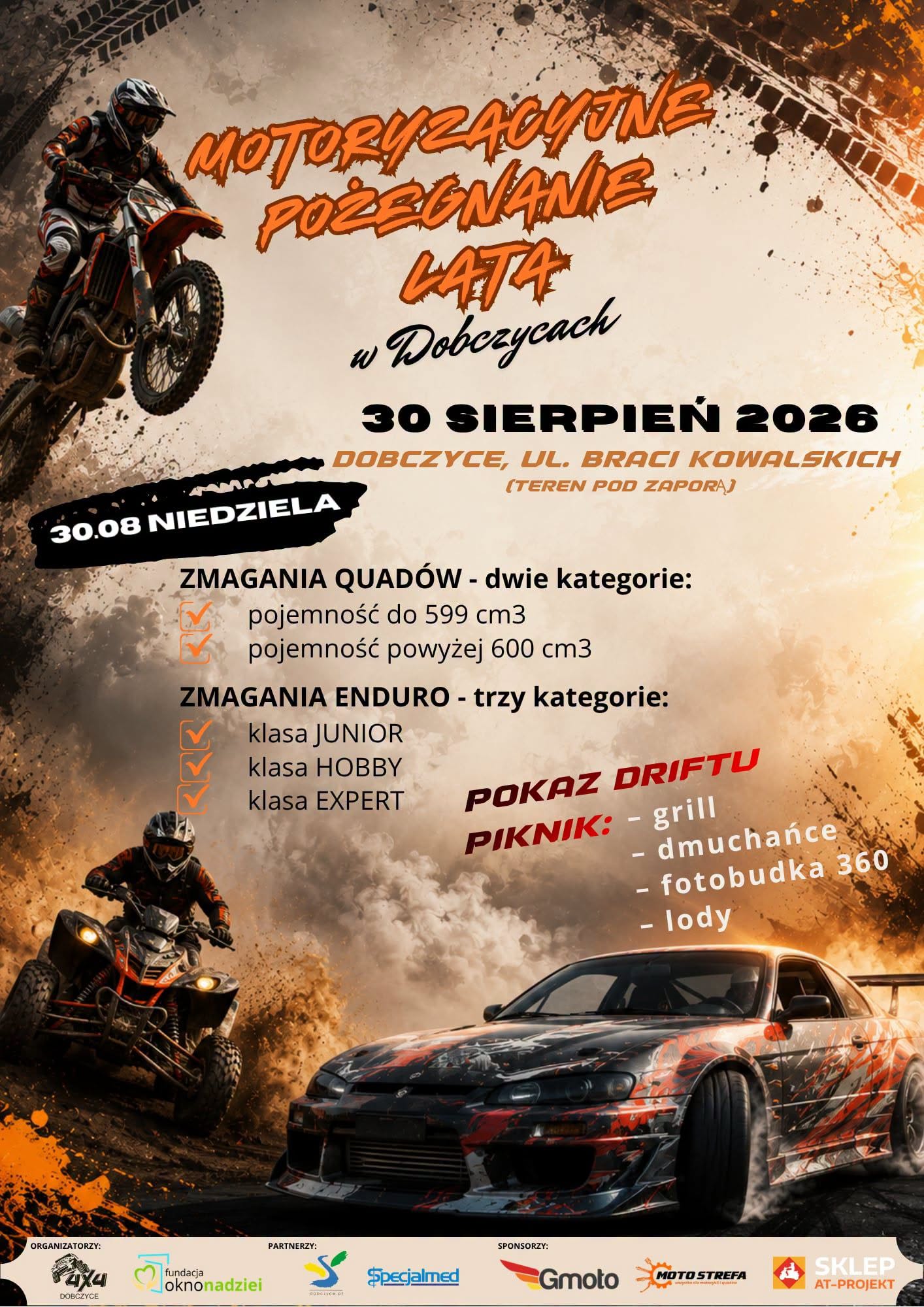 Motoryzacyjne Pożegnanie Lata w Dobczycach. Emocje na trasie, quady i enduro