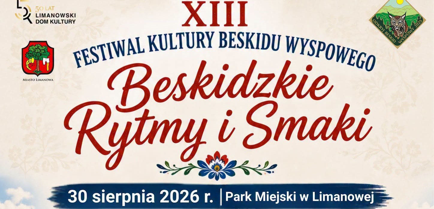 Zaproszenie na limanowską odsłonę festiwalu „Beskidzkie Rytmy i Smaki”