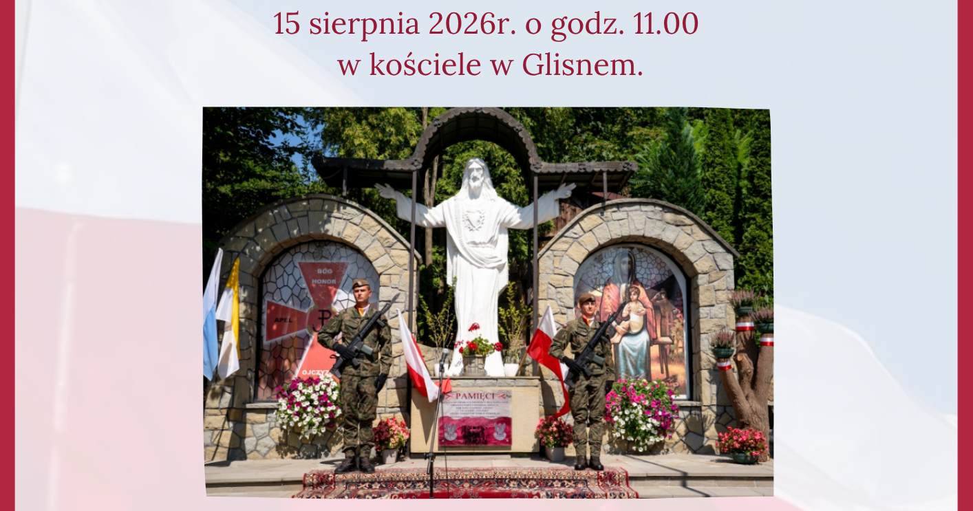 Zaproszenie na patriotyczne uroczystości w Glisnem
