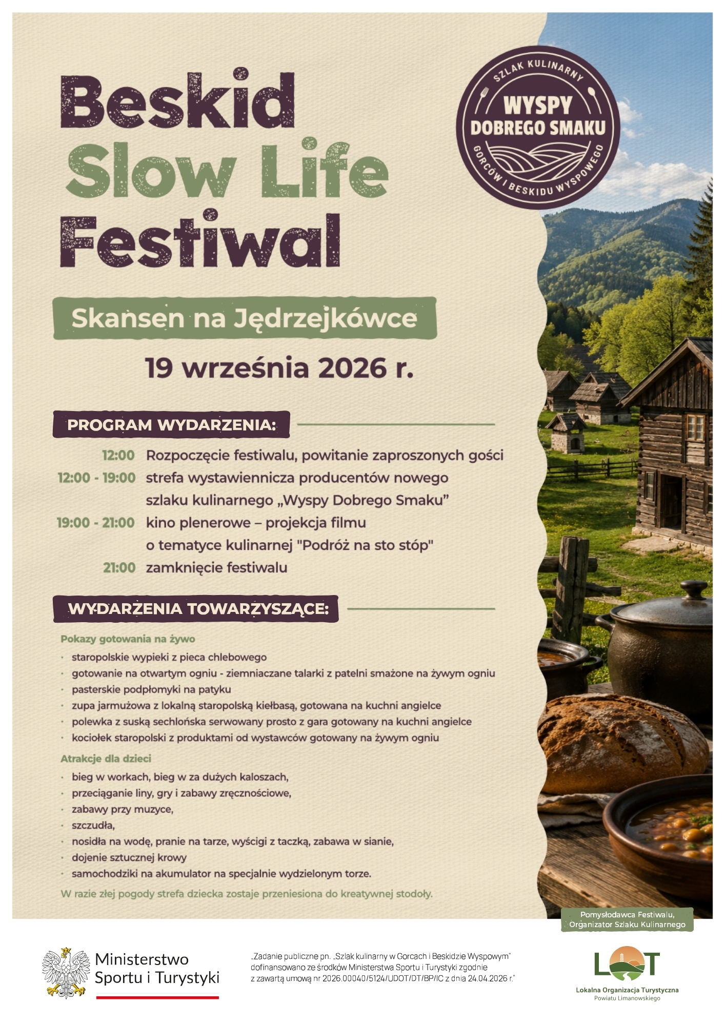 Zaproszenie na Beskid Slow Life Festiwal do Skansenu na Jędrzejkówce