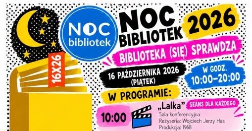 Noc Bibliotek w Mszanie Dolnej. Zaproszenie na wydarzenie